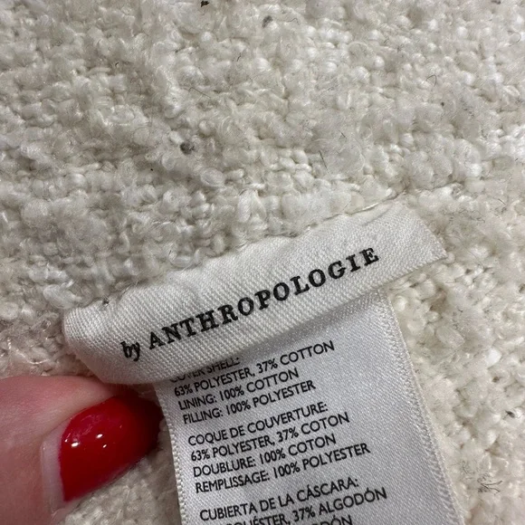 Anthropologie Cream Textured Boucle Pillow - Round - Picture 2 of 3